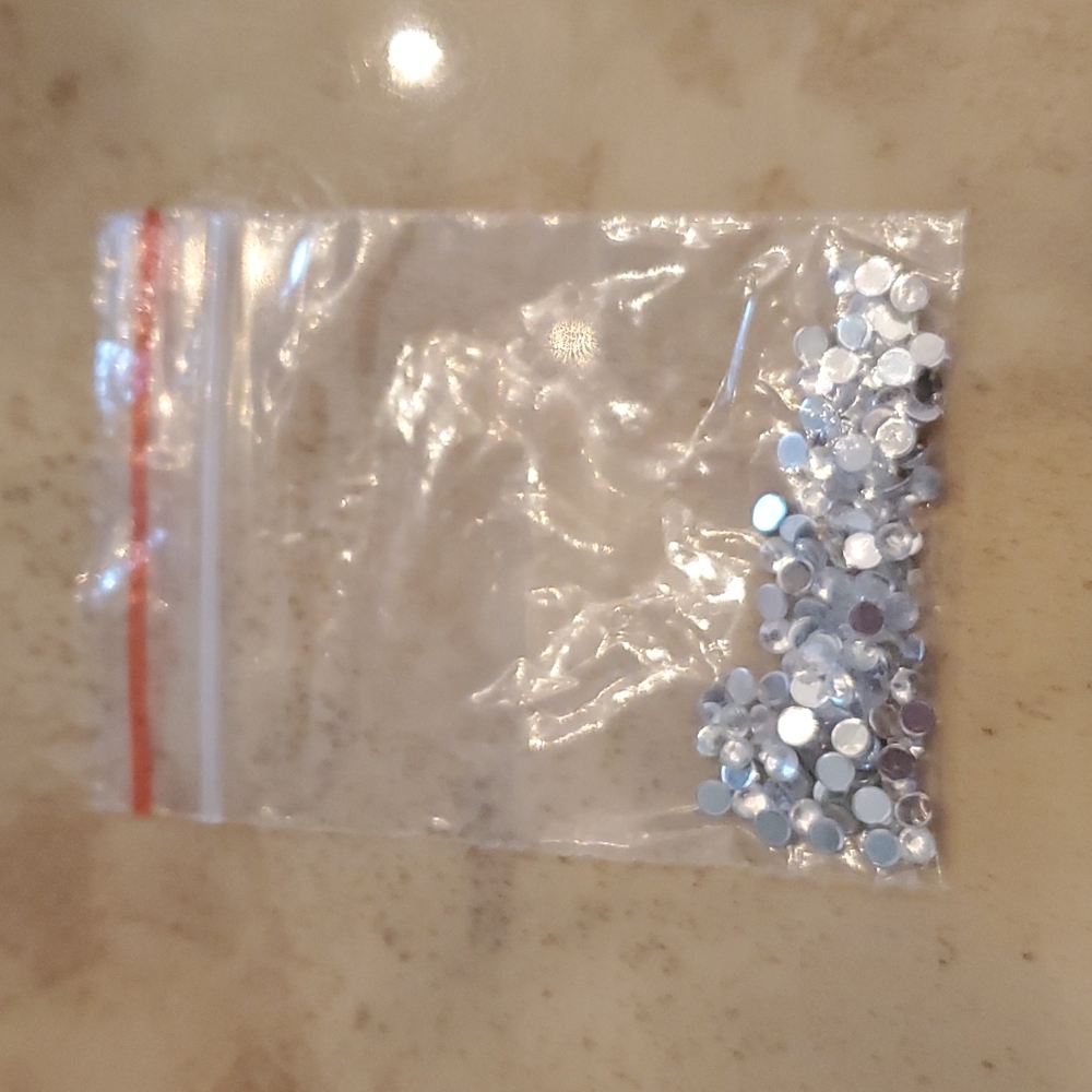 White faux jewels
